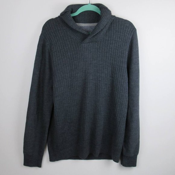 Borgo28 Other - Borgo28 100% Wool Soft Ribbed Shawl Collar Pullover Sweater sz L